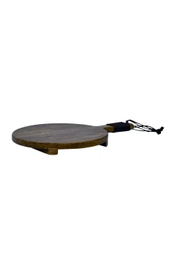 Maytime Mini Wood Round Grey Wash Cheeseboard w Handle