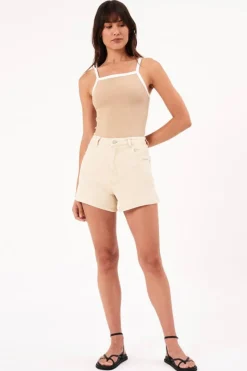Rollas Mirage Ecru Lyocell Denim Short