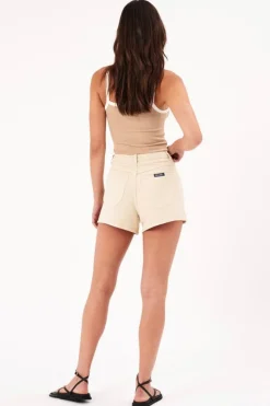 Rollas Mirage Ecru Lyocell Denim Short