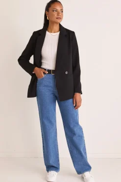 Stories be Told Mission Black Soft Crepe Blazer