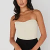 Georgia Mae Mode Ecru Bandeau Knit Top