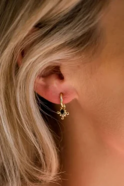 Silver Linings Monarchy Mini Gold Hoops with Black Garnet