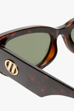 Le Specs Monopoly Tort Narrow Khaki Mono Lens Sunglasses