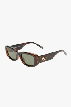 Le Specs Monopoly Tort Narrow Khaki Mono Lens Sunglasses