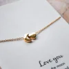 Petals Moon + Heart 14k Gold Plate Necklace