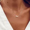 Petals Moon + Heart Sterling Silver Necklace