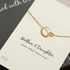 Petals Mother + Daughter 14k Gold Plate Double Circle Necklace