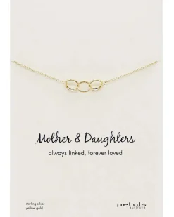 Petals Mother + Daughter 14k Gold Plate Triple Circles Necklace