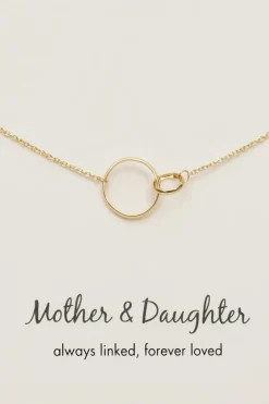 Petals Mother + Daughter 14k Gold Plate Double Circle Necklace