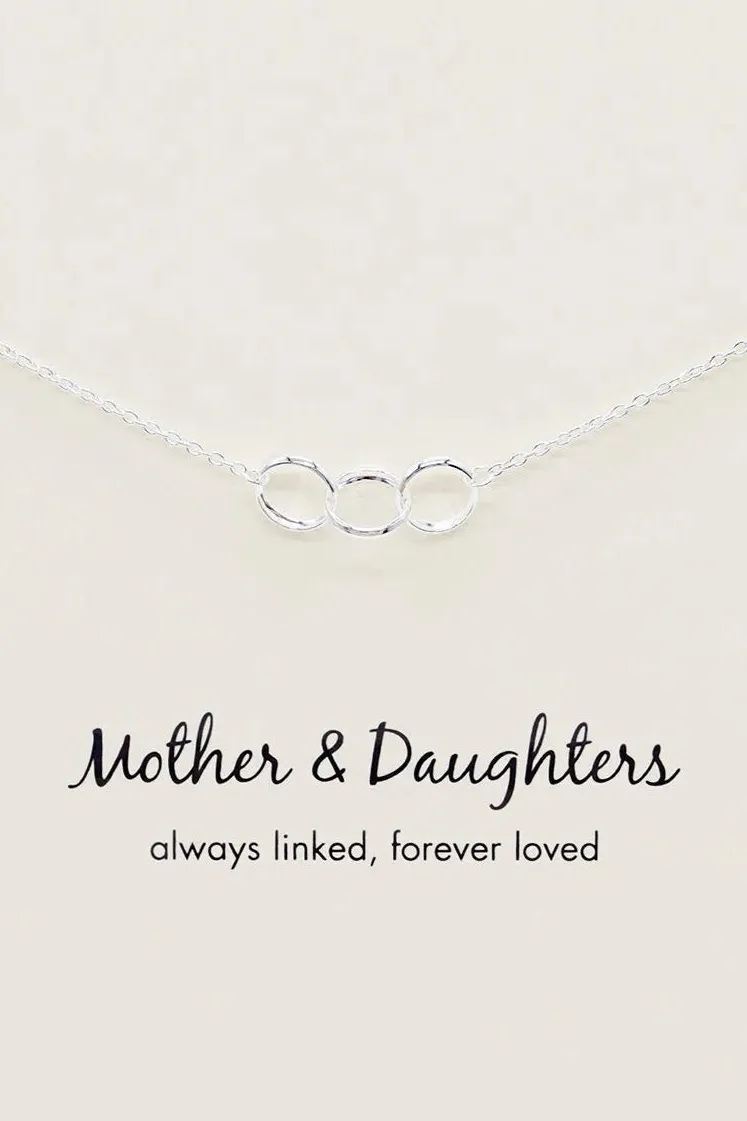 Petals Mother + Daughter Sterling Silver Triple Circles Necklace