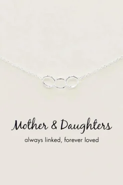 Petals Mother + Daughter Sterling Silver Triple Circles Necklace