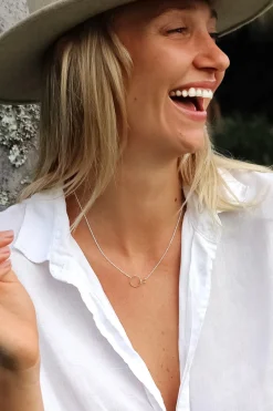 Petals Mother + Daughter Sterling Silver Double Circle Necklace