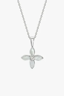 Murkani Mother of Pearl Clover Sterling Silver EOL Necklace