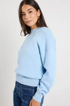 Ivy + Jack Motivation Ice Blue Funnel Neck Fine Knit Jumper