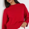 By Rosa. Negative Red Crew Neck Jumper