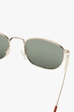 Le Specs Neptune Deux Gold Round Metal Sunglasses