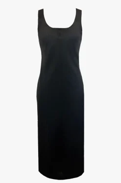 RE:UNION Label Nerve Black Sleeveless Scoop Neck Bias Maxi Dress