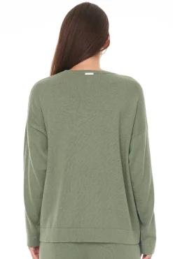Huffer Neve Alpine Green Merino Knit Crew