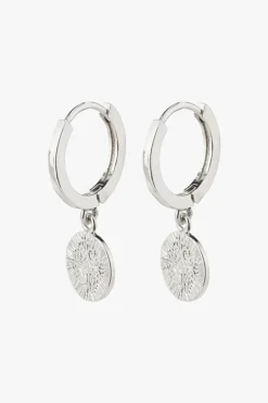 Pilgrim Nomad Coin Sleeper Earrings Silver