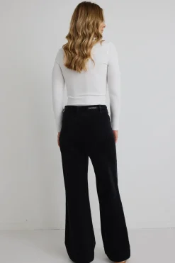 Among the Brave Oblique Cream Square Neck Rib LS Top