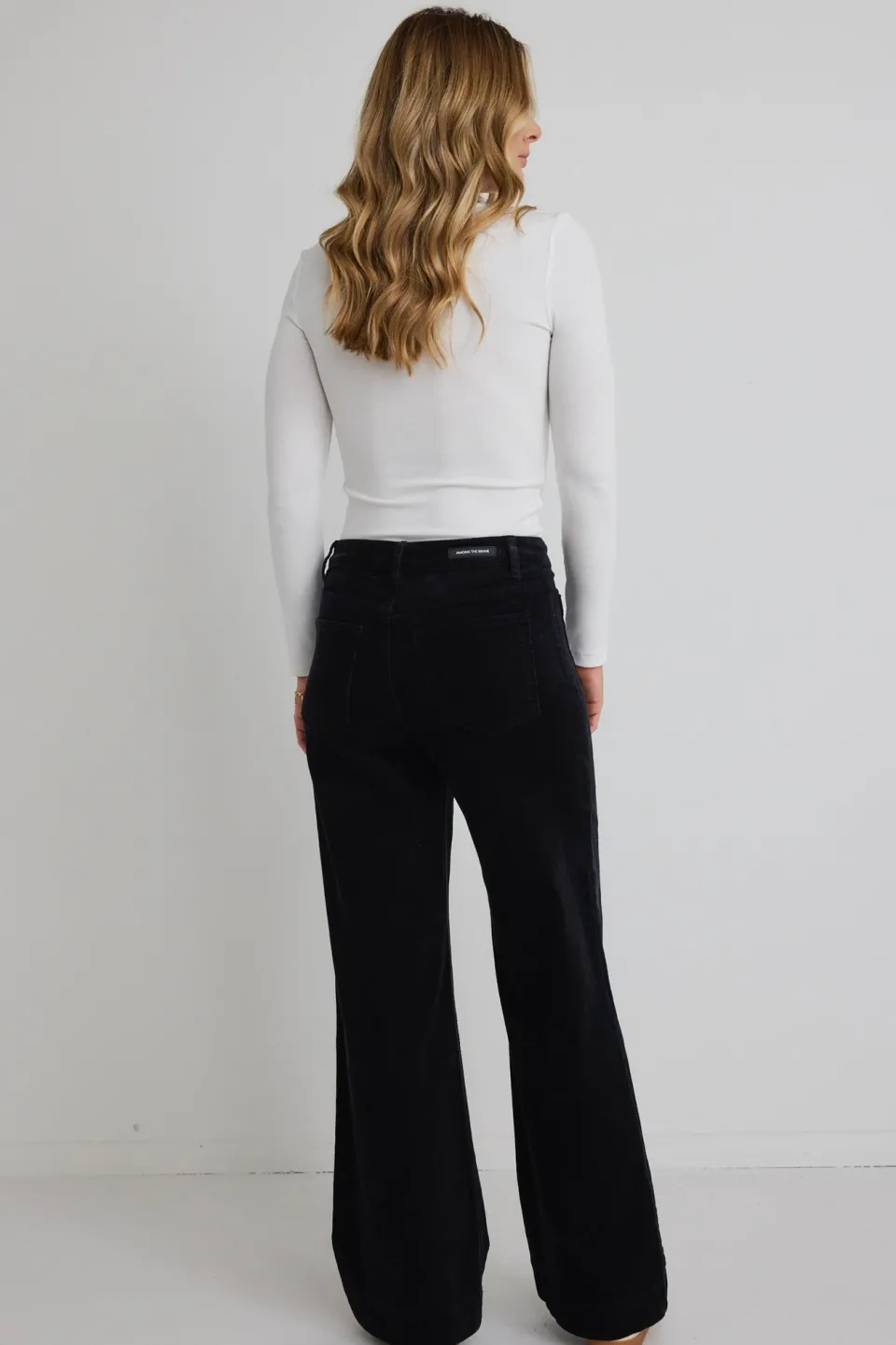 Among the Brave Oblique Cream Square Neck Rib LS Top