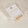 Humble + Heart Oblong Hoop Huggie Set Gold Earrings