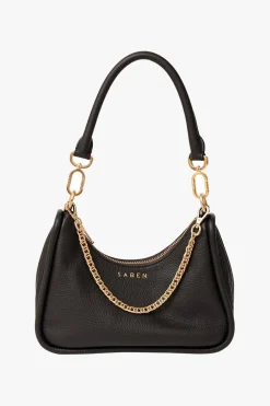 Saben Odette Black Handbag with Gold Chain Detail
