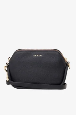 Saben Odile Black Suede Side Crossbody Bag
