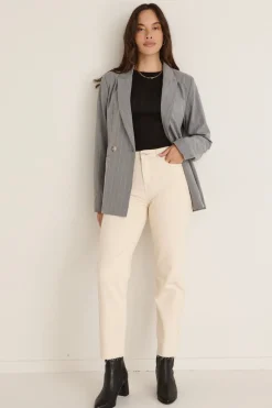 Among the Brave Officer Grey Pinstripe Double Breasted Blazer