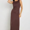 Among the Brave Olympic Chocolate Jersey Sleeveless Midi Dress