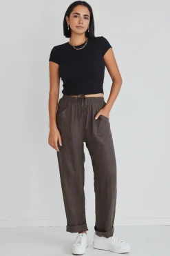 Love Lulu Only Black Baby Rib Tee