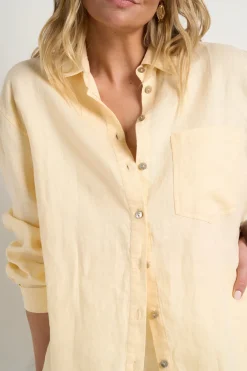 RE:UNION Label Optimum Lemon Linen Oversized Shirt