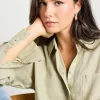 RE:UNION Label Optimum Pale Moss Linen Classic Shirt