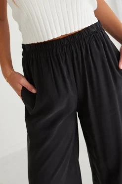 Stories be Told Opulent Luxury Black Pull On Wide Leg Pants