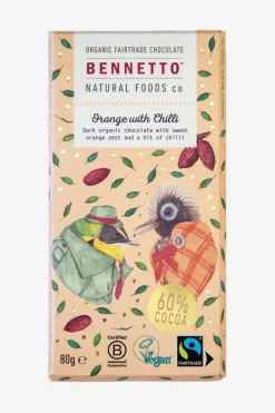 Bennetto Orange Chilli 80g Orange Fairtrade Chocolate
