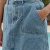 Ivy + Jack Orchard Mid Blue Pocket Front Denim Mini Skirt