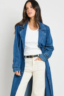 RE:UNION Label Origin Storm Blue Denim Trench Coat