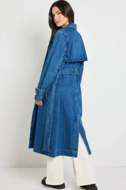 RE:UNION Label Origin Storm Blue Denim Trench Coat