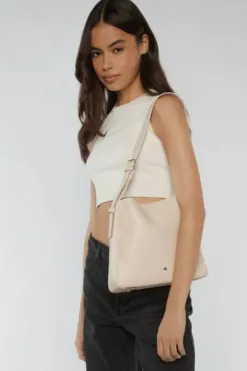 Peta + Jain Otto Beige Grain Hobo Bucket Bag