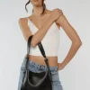 Peta + Jain Otto Black Grain Vegan Leather Slouch Bucket Bag