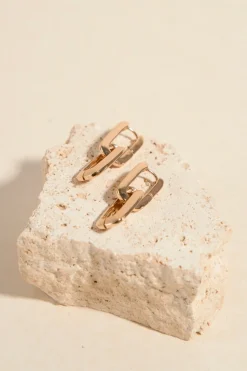 Humble + Heart Oval Double EOL Link Gold Hoop Earrings