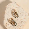 Humble + Heart Oval Drop Gold + Rhodium Earrings