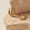 Georgia Mae Oval Twist Hoop Gold Earrings