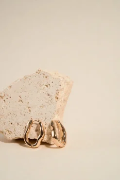 Humble + Heart Oval Wavy EOL Chunky Gold Hoop Earrings