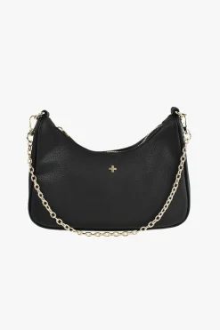 Peta + Jain Paloma Black Pebble Gold Vegan Leather Crossbody Bag