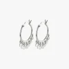 Pilgrim Panna Silver Charm EOL Hoop Earrings