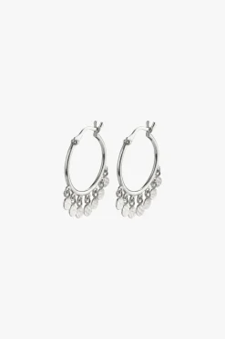 Pilgrim Panna Silver Charm EOL Hoop Earrings