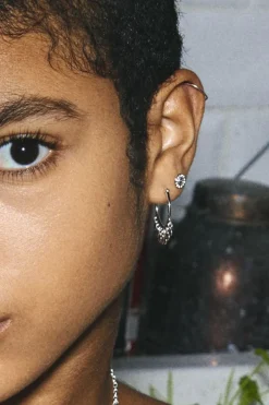 Pilgrim Panna Silver Charm EOL Hoop Earrings
