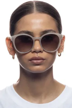Le Specs Paramount Oatmeal Rounds Khaki Gradient Lens Sunglasses