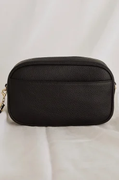 Among the Brave Paris Black Leather Diamond Quilted Bag